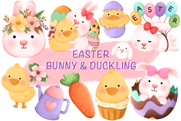 Hand-Drawn Easter Animals Clipart Set