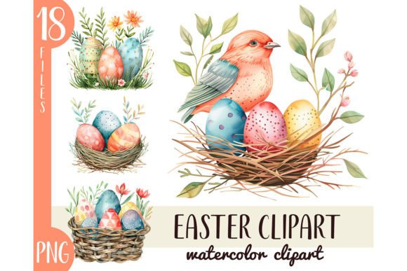Colorful Watercolor Easter Egg Clipart