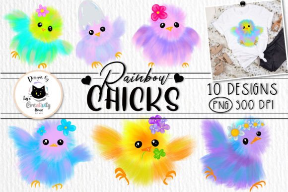Colorful Easter Chick Clipart Bundle