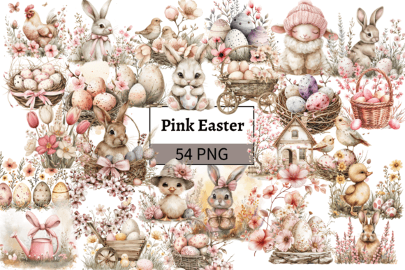 Charming Pink Easter Clipart Collection