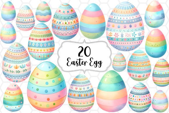Watercolor Easter Egg Clipart Collection