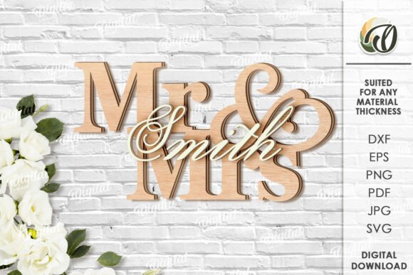 Wooden Wedding Laser-Cut Decor Digital Design