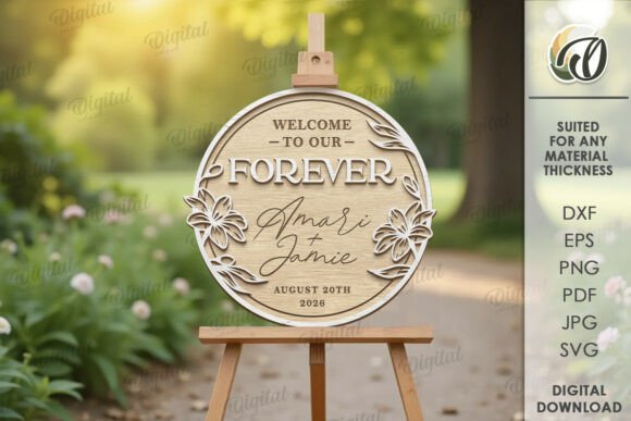 Wedding Layered Welcome Sign Lasercut File