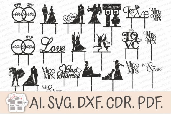 Laser-Cut Wedding Cake Topper SVG Designs