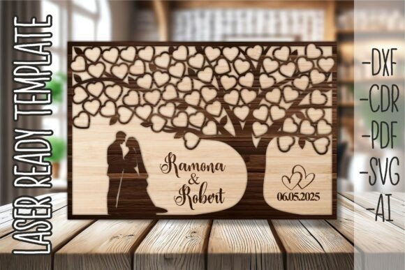 Wedding Tree of Hearts Guestbook Laser Cut File
