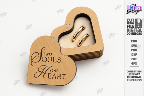 Laser Cut Wedding Ring Box SVG and CNC Files