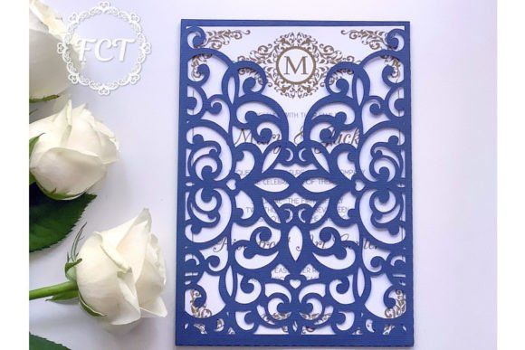 5x7 Lace Pocket Wedding Envelope SVG Template