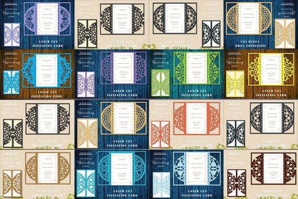 Paper Cut Invitation Card SVG Design Bundle