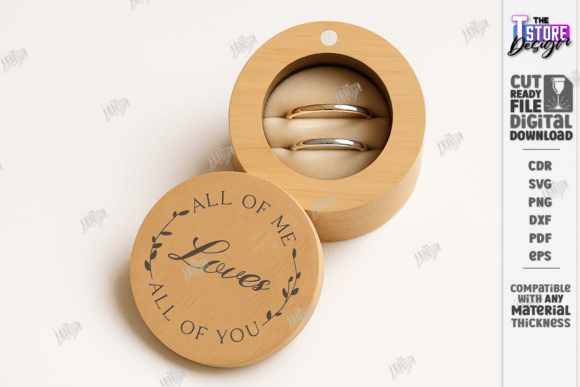 Laser Cut Wedding Ring Box SVG and CNC Files