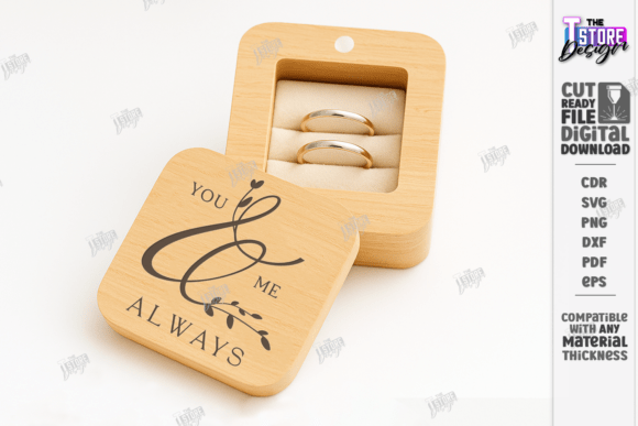Laser Cut Wedding Ring Box SVG and CNC Files