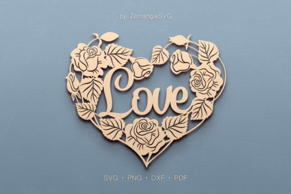Floral Heart Laser Cut SVG Template