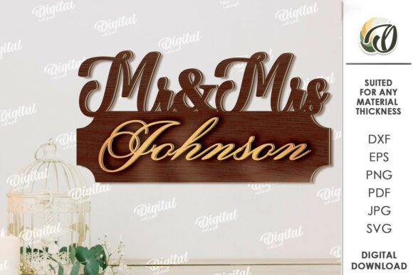 Wooden Wedding Laser Cut Decor Design