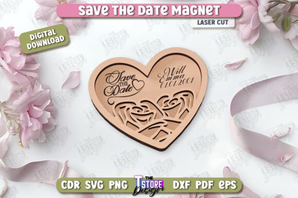 Laser Cut Save the Date Magnet Template CNC File