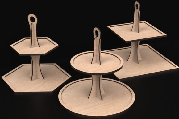 Laser Cut Wedding 2 Tier Tray Cake Stand Files