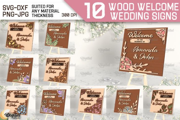 Welcome Wedding Signs Laser Cut SVG Bundle