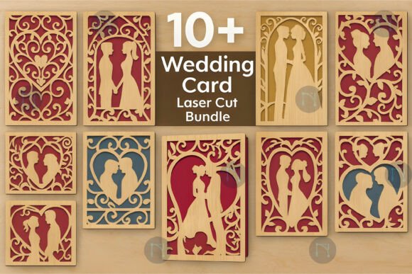 Elegant Laser Cut Wedding Card SVG Bundle