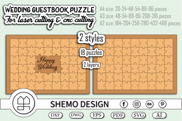 Wedding Guestbook Laser Cut File Bundle