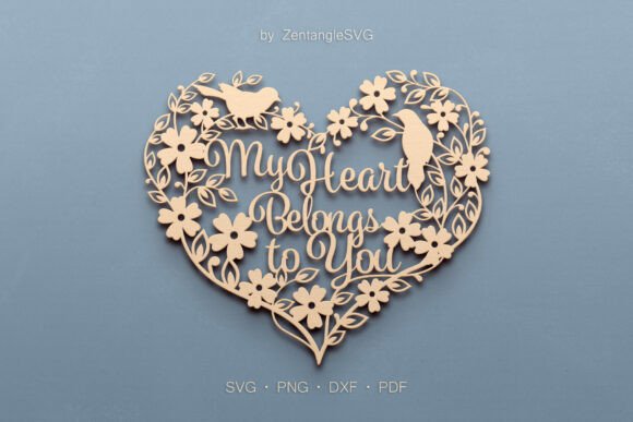 Laser Cut Floral Heart SVG Template