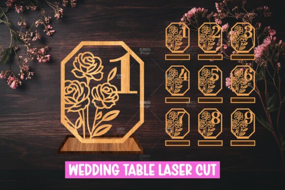 Wedding Table Numbers Laser Cut SVG Set