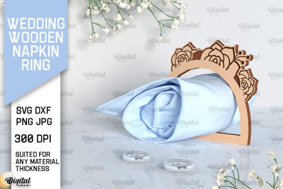 Wedding Wooden Napkin Ring Laser Cut Files