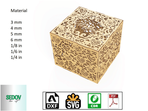 Laser Cut Wedding Card and Cash Gift Box Template