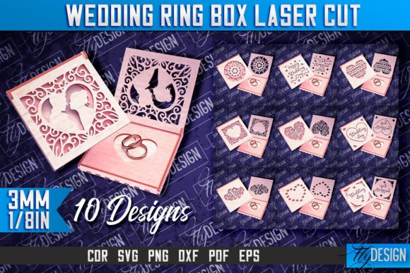 Laser Cut Wedding Ring Box SVG Bundle