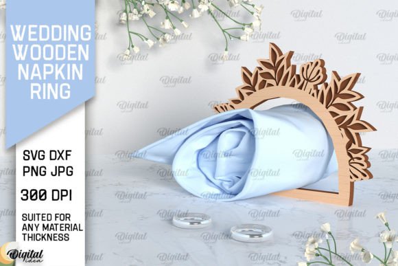 Wedding Wooden Napkin Ring Laser Cut Files