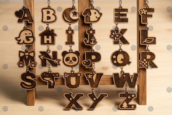 Initial Letter Keychain SVG Bundle