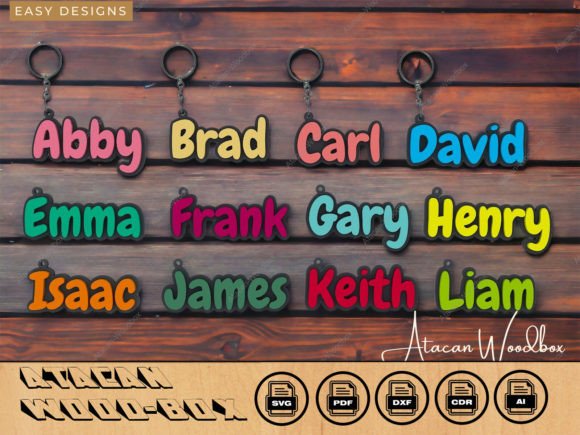 Custom Name Keychain SVG Bundle