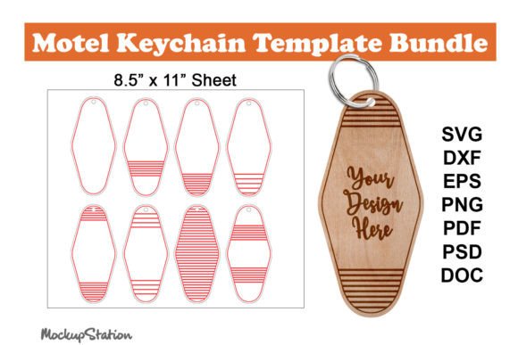 Motel Keychain SVG Template Bundle