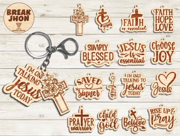Jesus Cross Keychain SVG Bundle