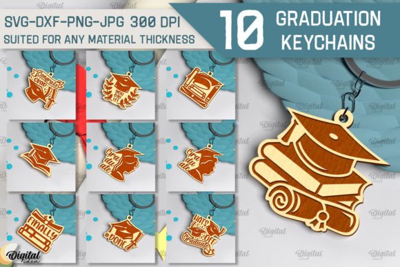 Graduation Laser Cut Keychain Bundle