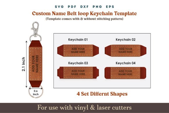 Leather Belt Loop Keychain SVG Bundle