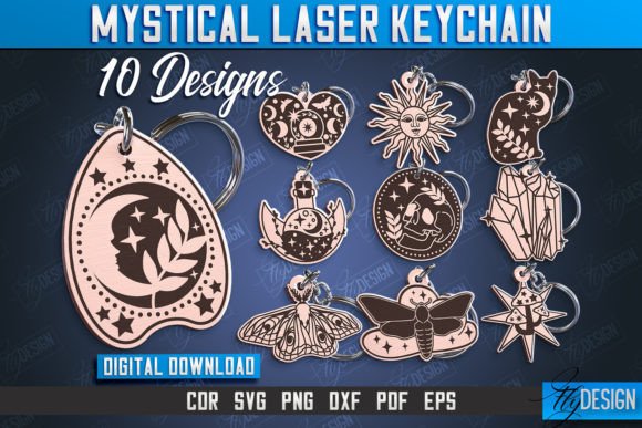 Mystical Symbols Keychain Laser-Cut Bundle