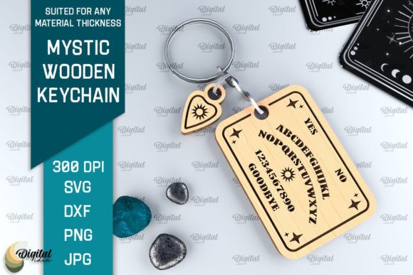 Mystic Wooden Keychain Laser Cut Design Files
