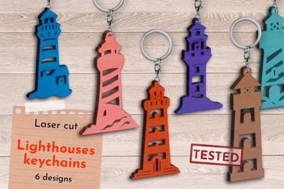 Lighthouse Keychain SVG Bundle - 6 Layered Designs