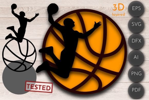 3D Layered Basketball SVG Laser Cut Files