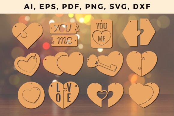 Valentine Keyring Keychain SVG Bundle