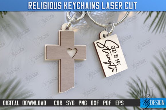 Christian Laser-Cut Keychain SVG & CNC Files