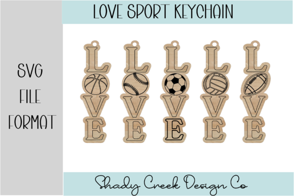 Sport-Themed Keychain SVG Set - 5 Designs