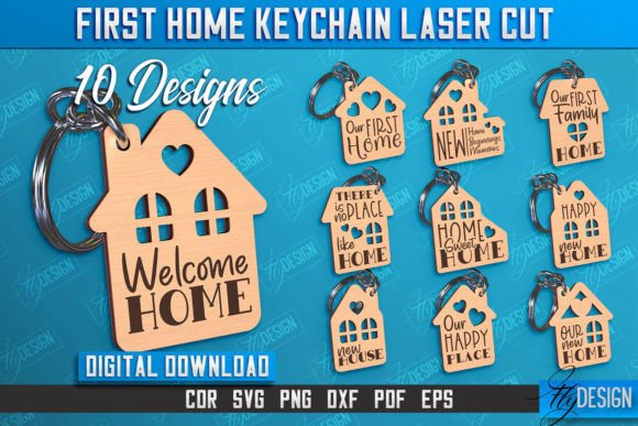 First Home Keychain Laser-Cut Bundle
