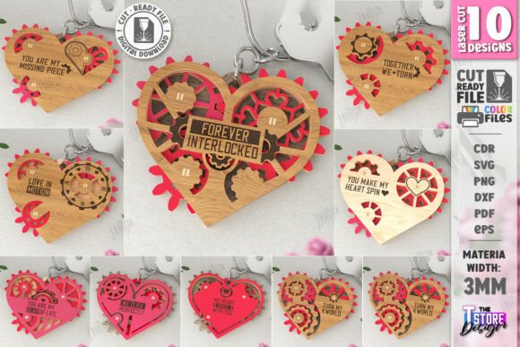 Mechanical Heart Keychain Laser Bundle