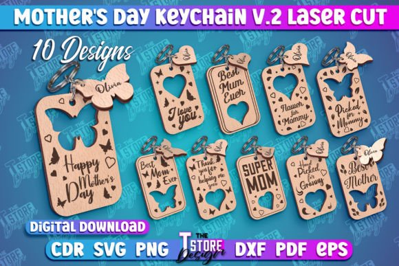 Laser Cut Heart Keychain SVG Bundle