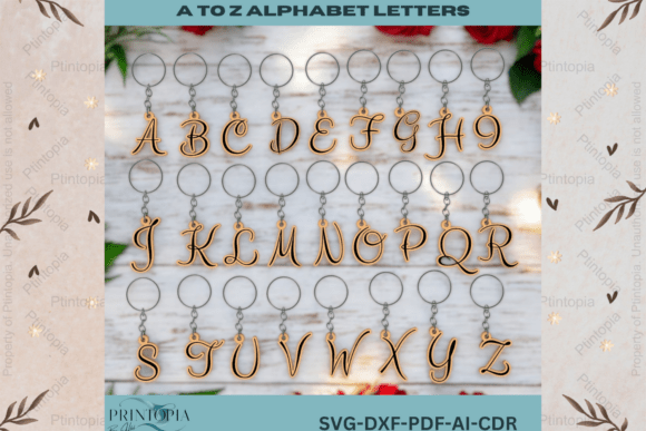 Alphabet Keychain Bundle — SVG, DXF, AI, PDF, CDR