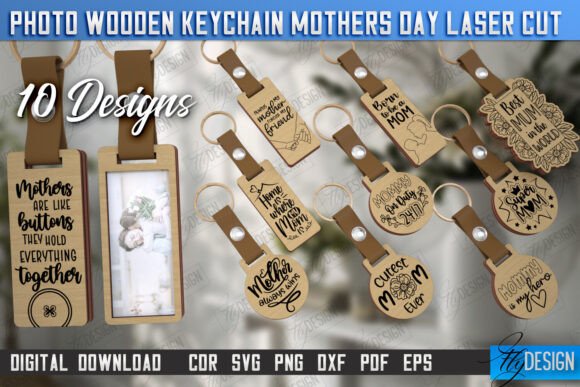 Mother's Day Wooden Photo Keychain CNC Bundle