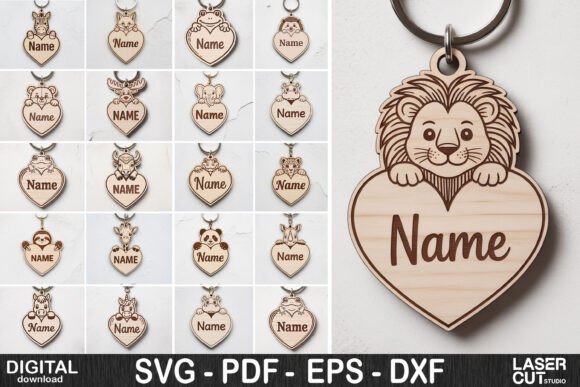 Animal Name Keychain SVG Designs