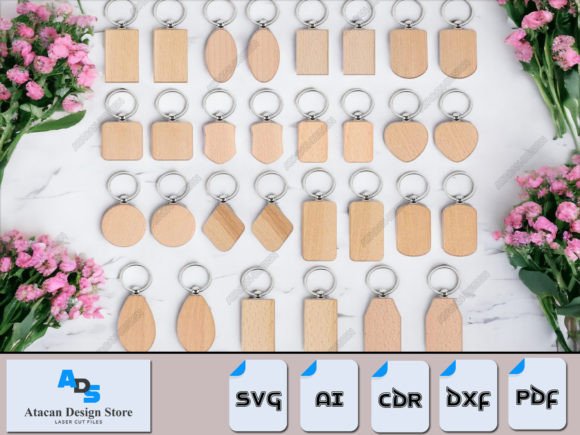 Wooden Keychain Blanks Variety Pack