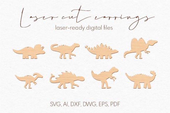 Laser-Cut Dinosaur Earrings Bundle