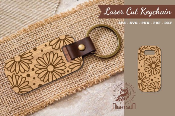 Daisy Flower Laser Cut Keychain Files