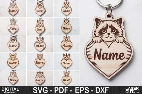 Cat Breeds Keychain SVG Collection